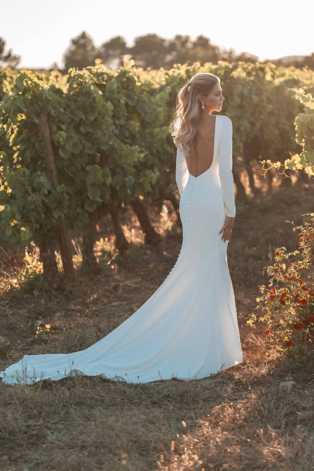 Long Sleeve Sheath Wedding Dress