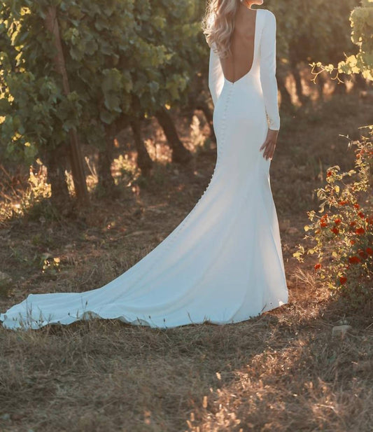 Long Sleeve Sheath Wedding Dress