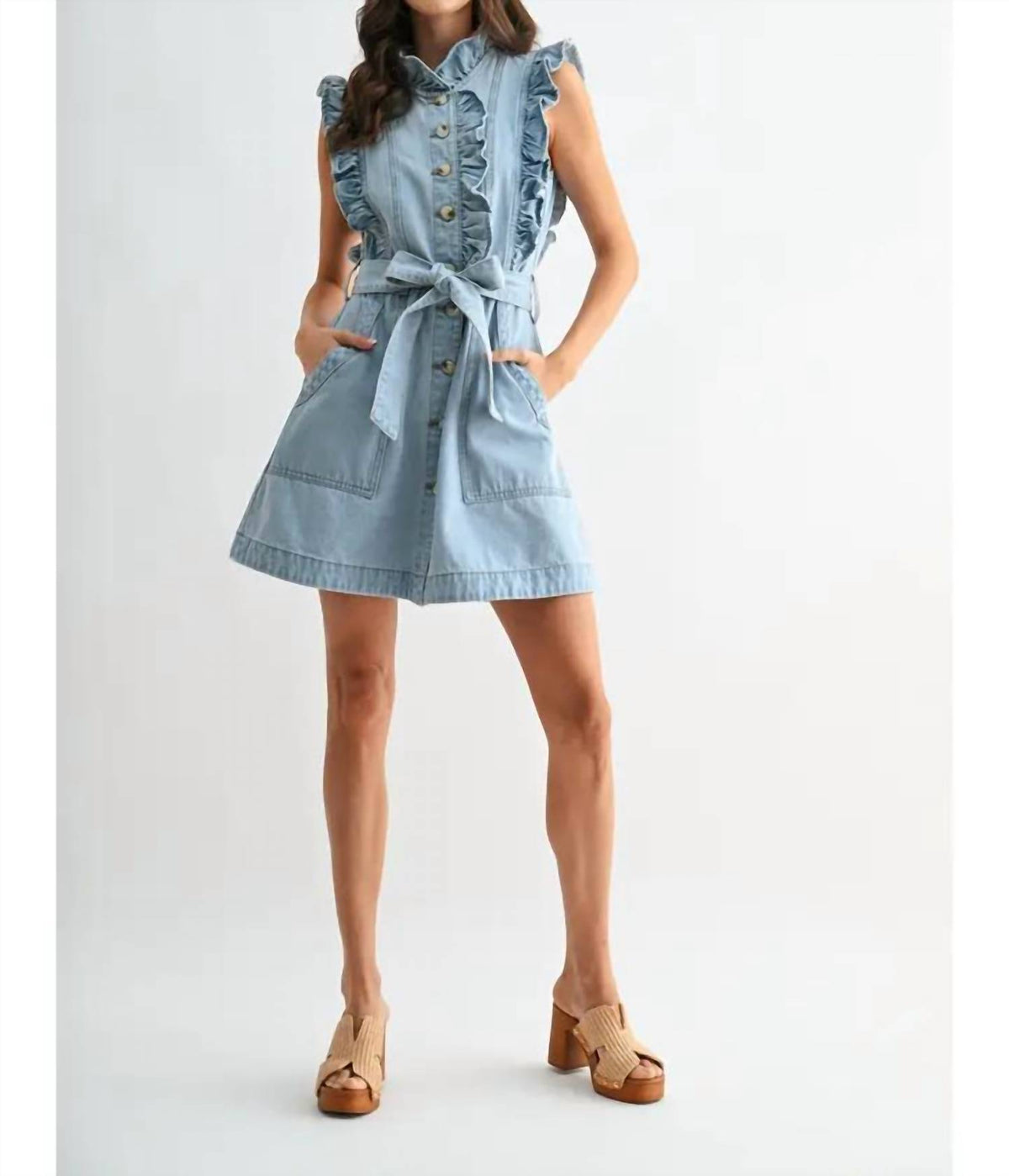 Ruffle Sleeveless Mini Dress