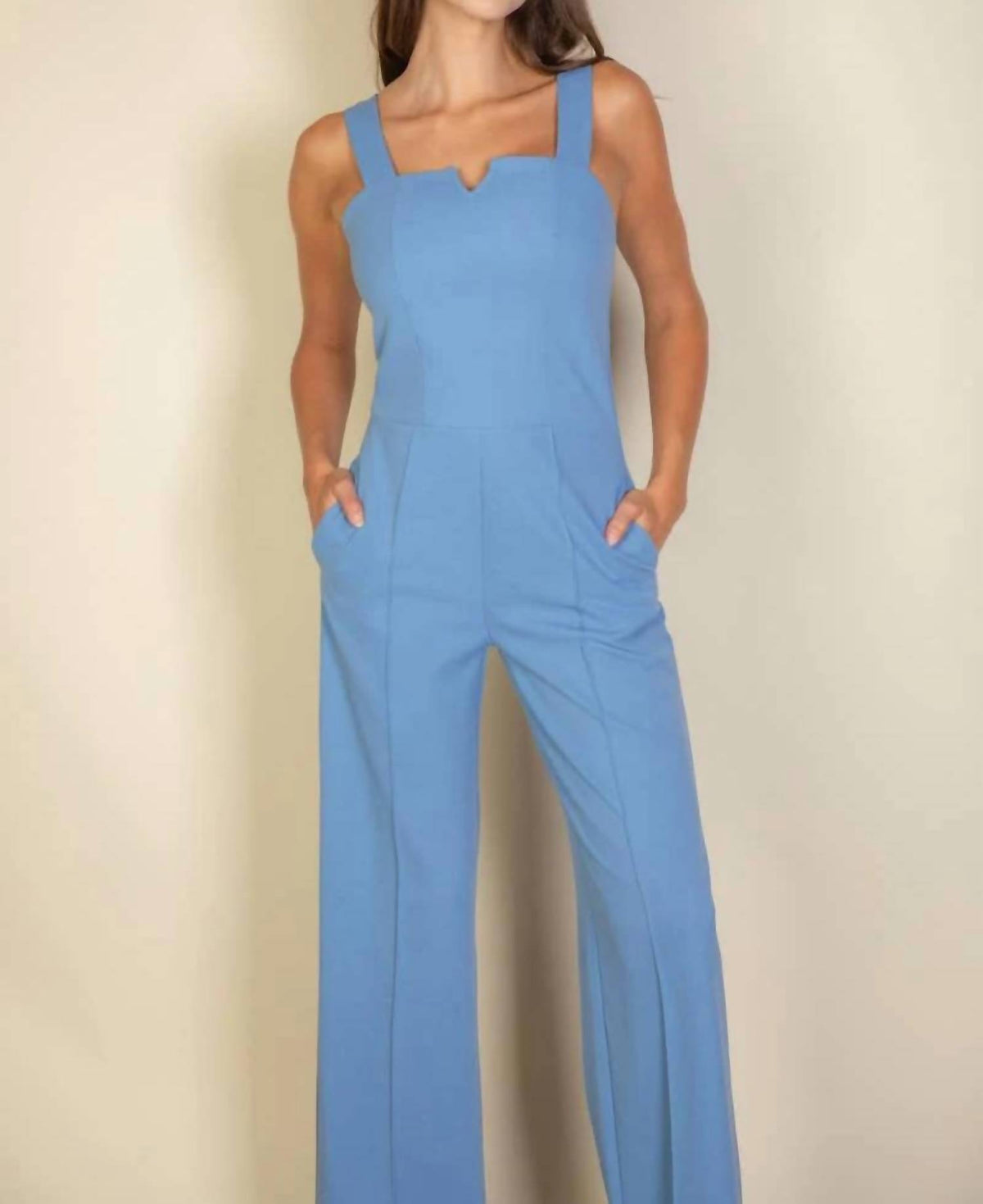 Notched Neck Cami Jumpsuit