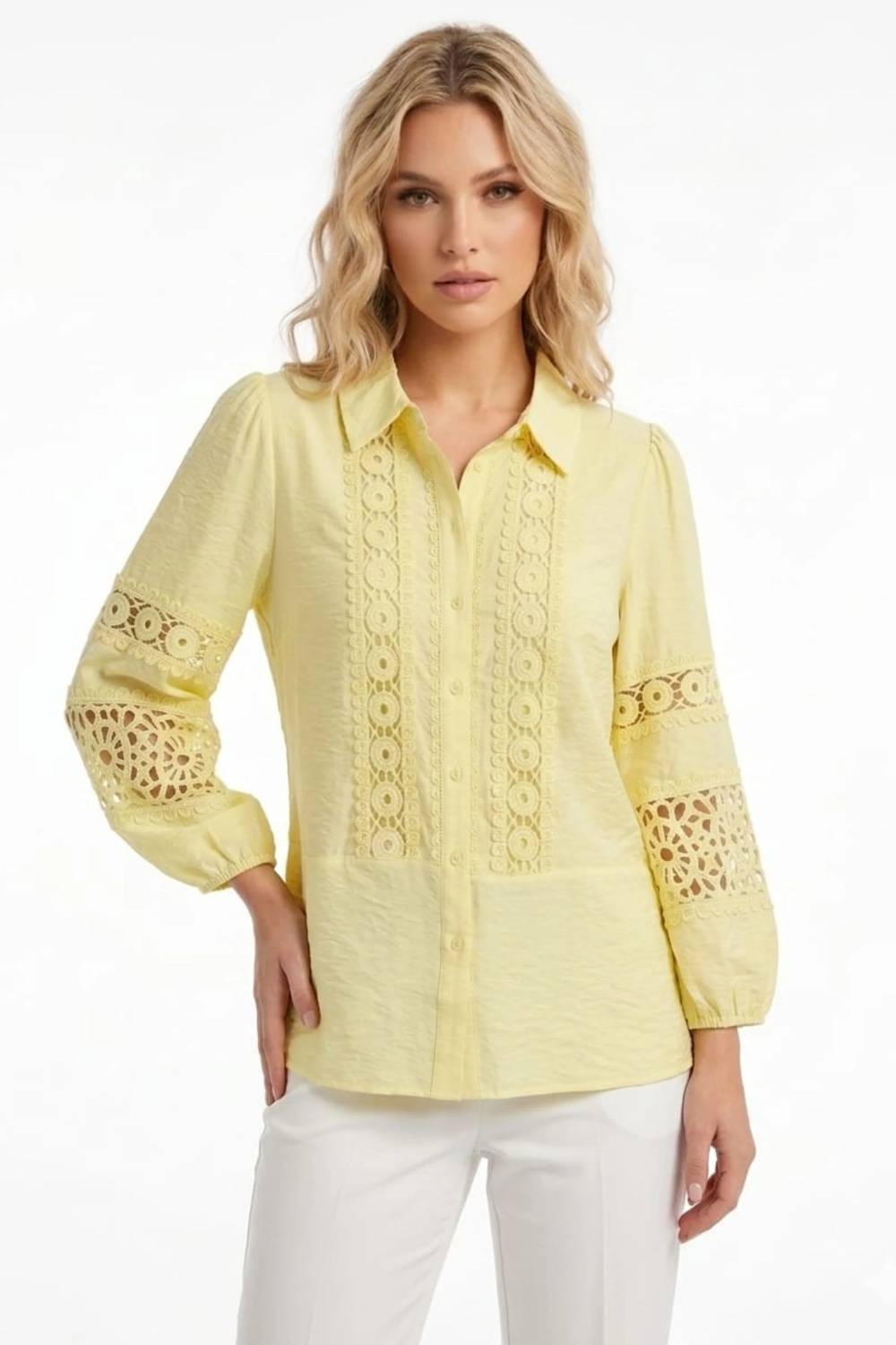 Crochet Lace Collared Blouse