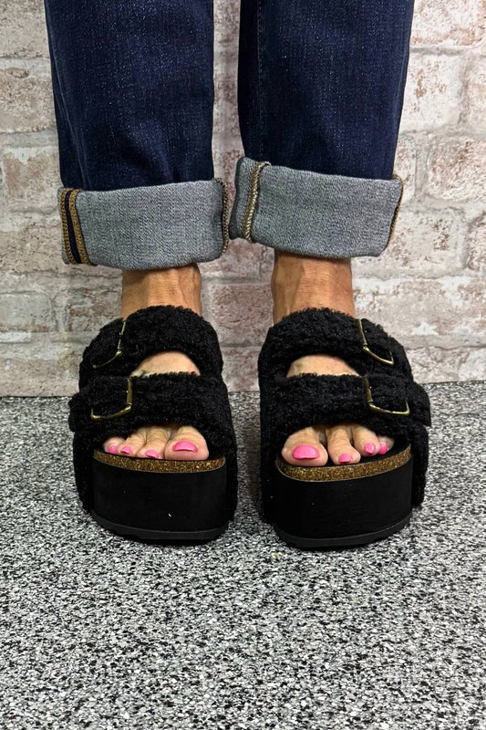 Women's Grounded Lift – Platform Fleece Slide
