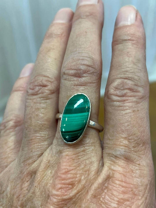 Jinja Jewelry - Women's Oval Malachite Ring - Rack Hunt -