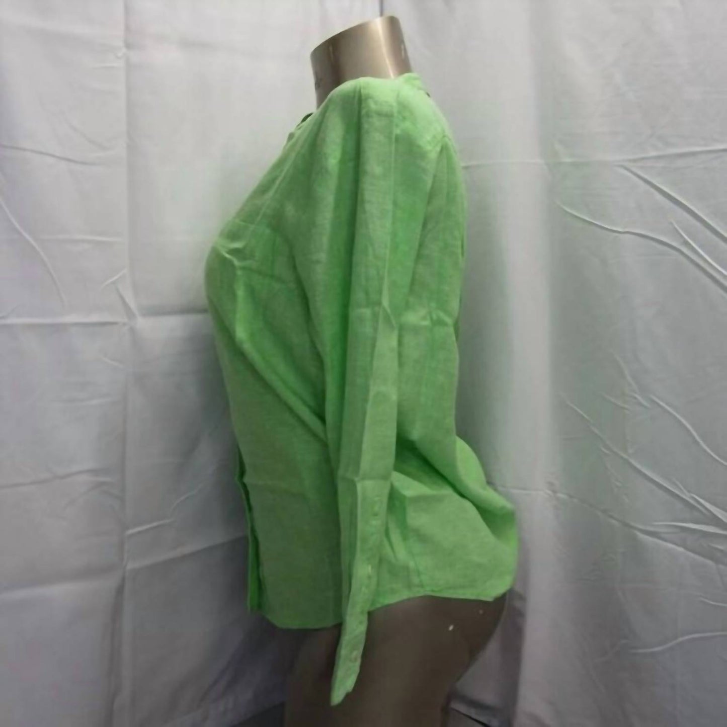Women's Long Sleeve Neru Neck Button Up Shirt