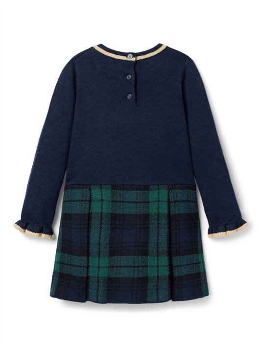Girl's Plaid Sweater Dress