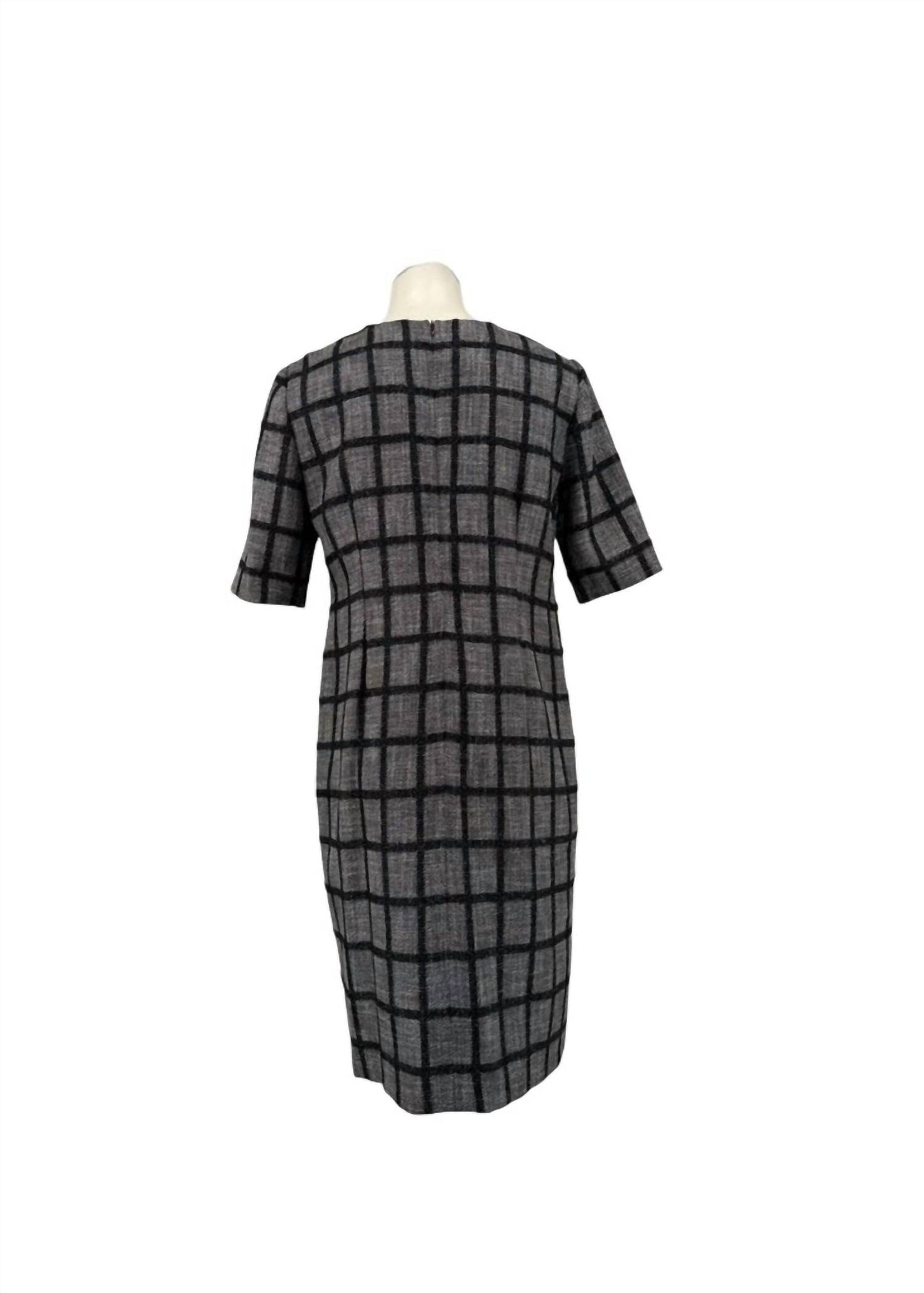 Women's Short Sleeve Check Midi Dress