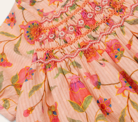 Girl's Dorissa Smocked Floral Dress