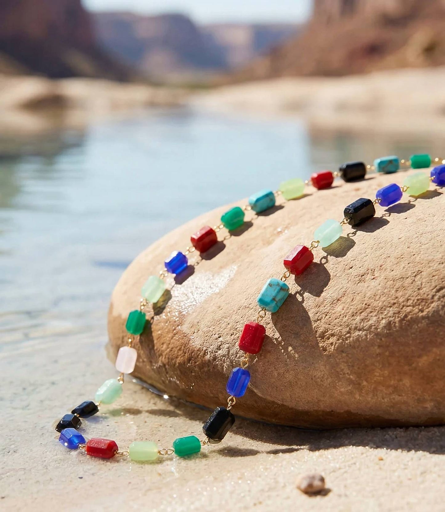 Women's Beaded Gemstone Necklace