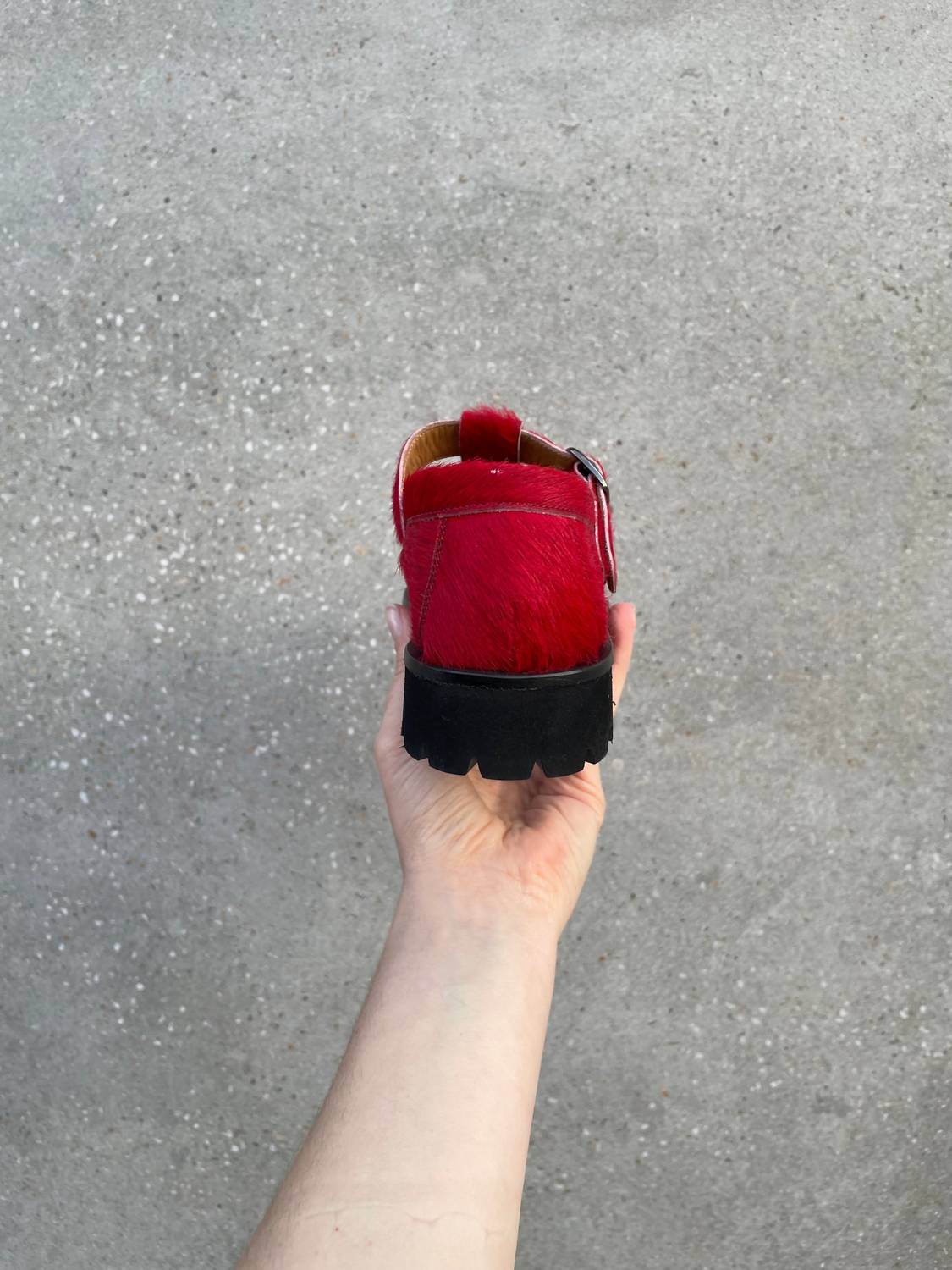 Sesa Footwear - Women's Providence Hairy Calfskin T-strap Loafer - Rack Hunt -