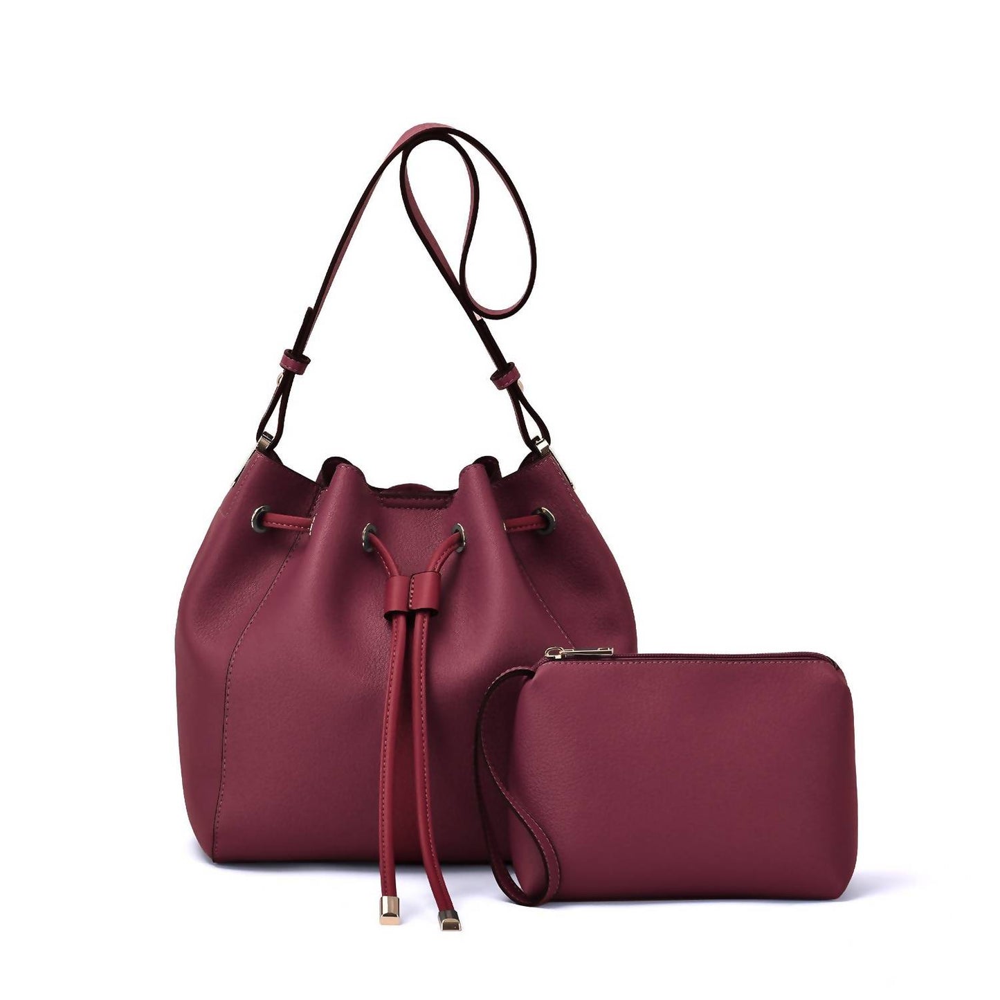 Women's Ashby Drawstring Bucket Bag With Pouch