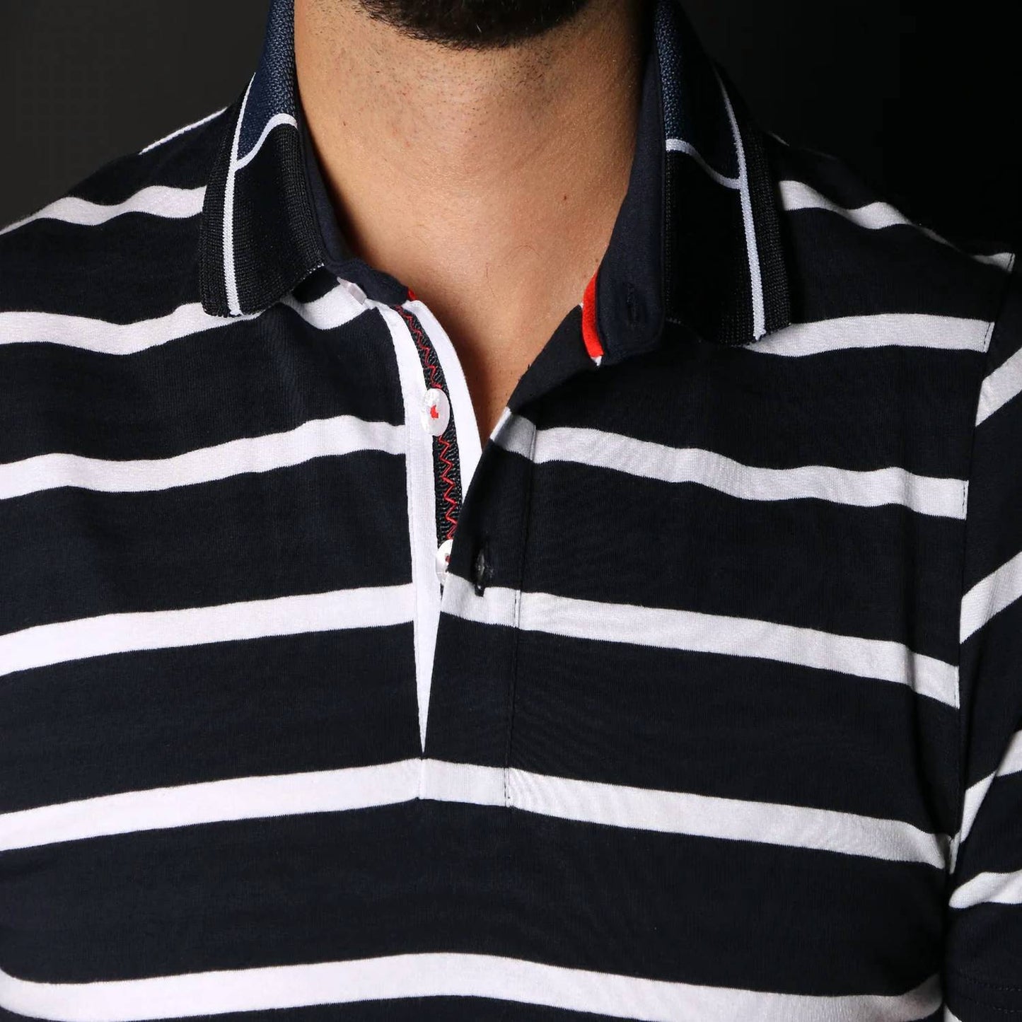 Striped Polo With Trim