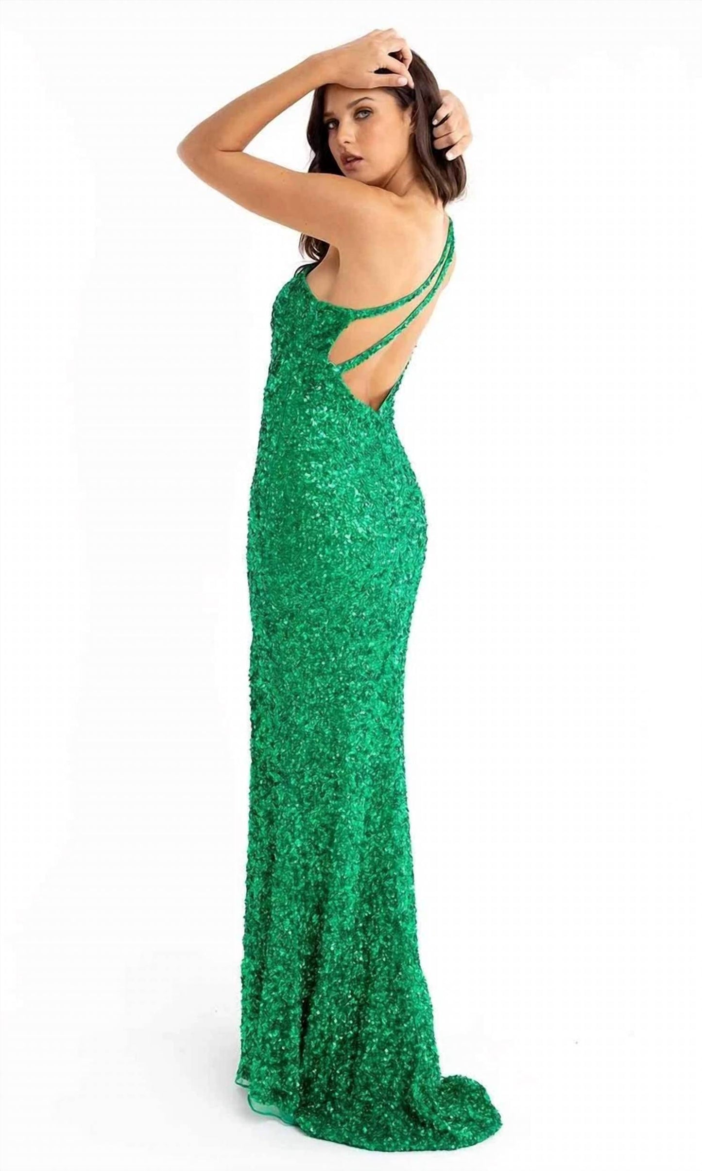 Asymmetrical Sequin Double Strap Dress