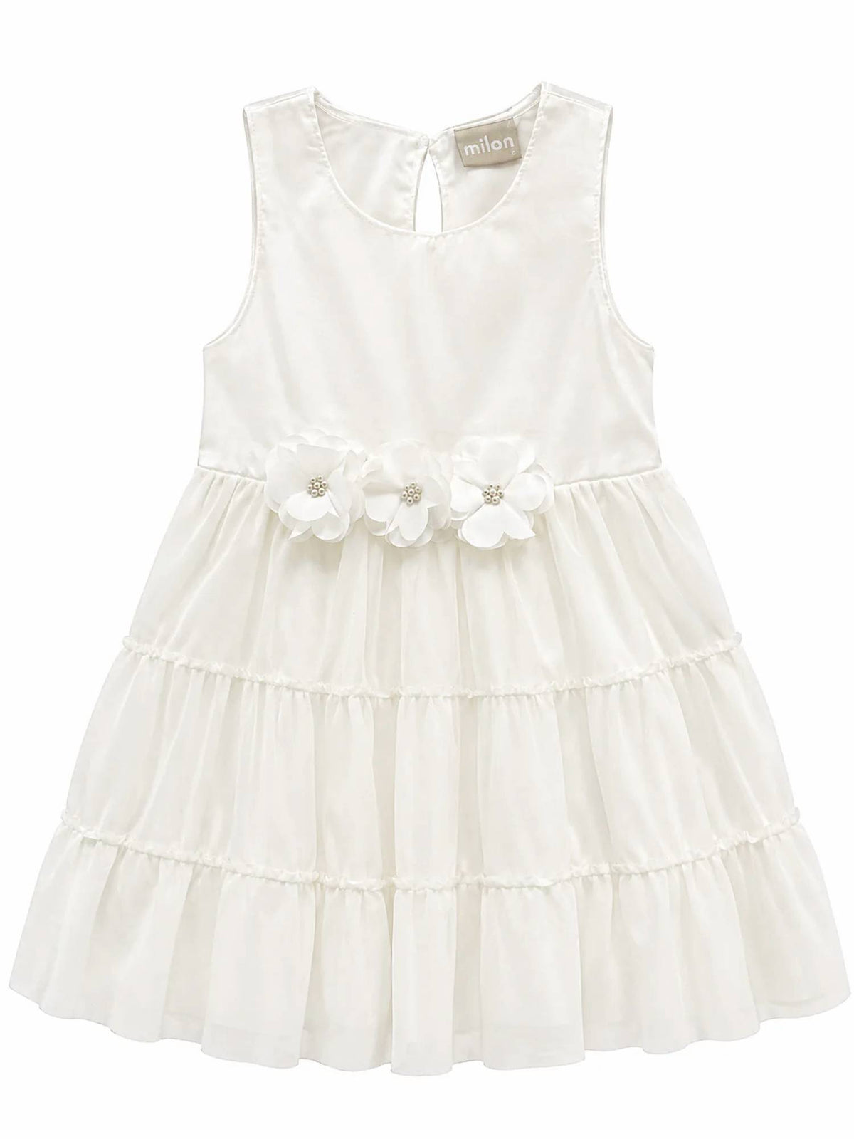 Sheer Flowers Pearls Dress