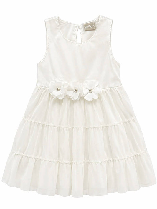 Sheer Flowers Pearls Dress