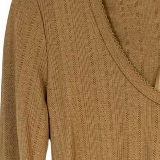 Women's Perfect Pointelle Long Sleeve PolyCotton Top