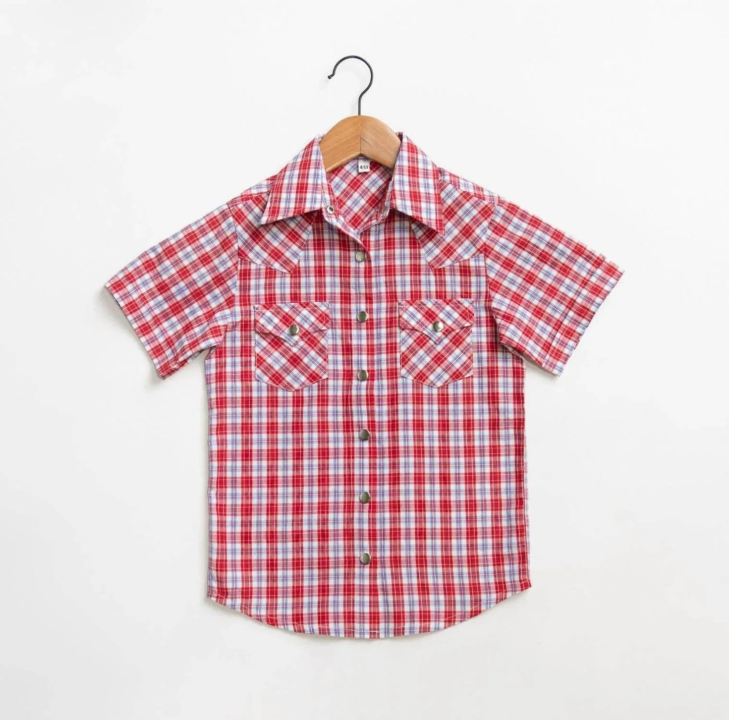 American Farm Company - Boys Youth Plaid Pattern Metal Snap Shirt - Rack Hunt