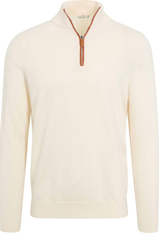 Luxury Touch Cotton Cashmere Quarter Zip Sweater