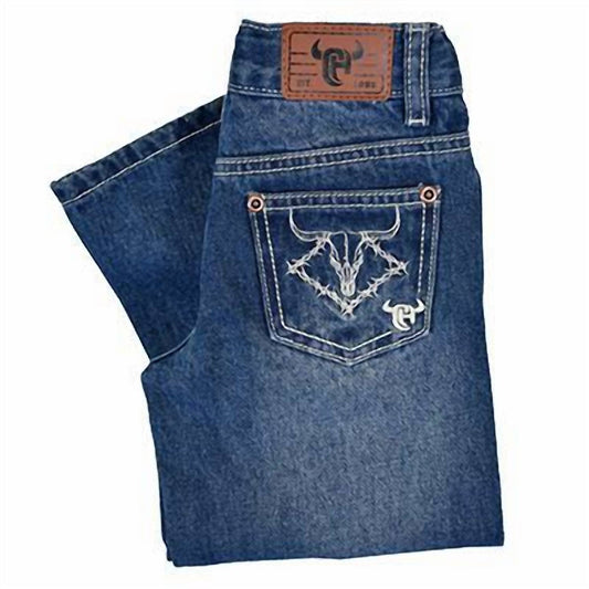 Youth's Barbed Skull Boot Cut Jean