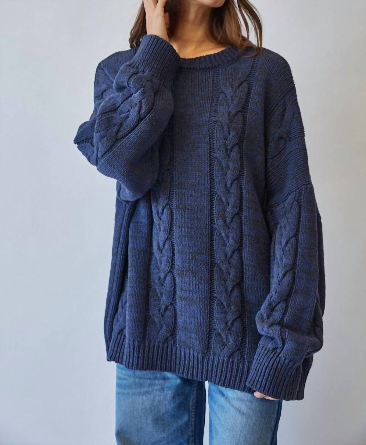 Marble Cable Relaxed Fit Sweater