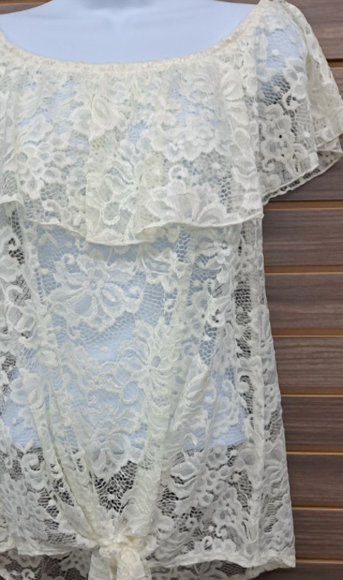Women's Cold Shoulder Lace Self-tie Bottom