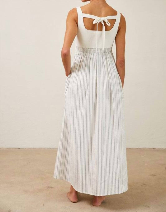 Ribbed Knit Bodice Maxi Dress