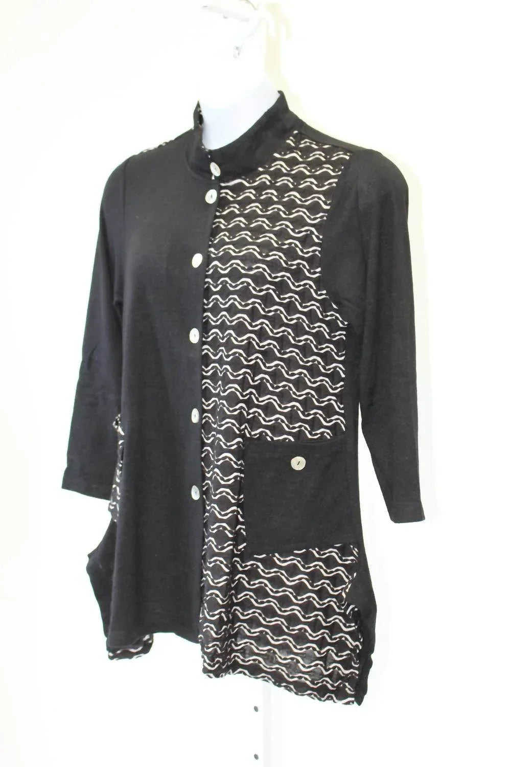 Aris A. - Women's Mandarin Knit Jacket - PLUS - Rack Hunt
