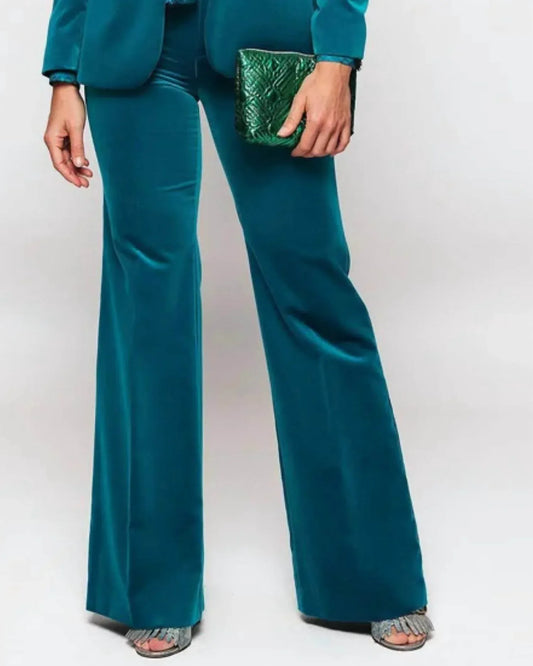 Mirto - Velvet Wide Leg Trousers - Rack Hunt