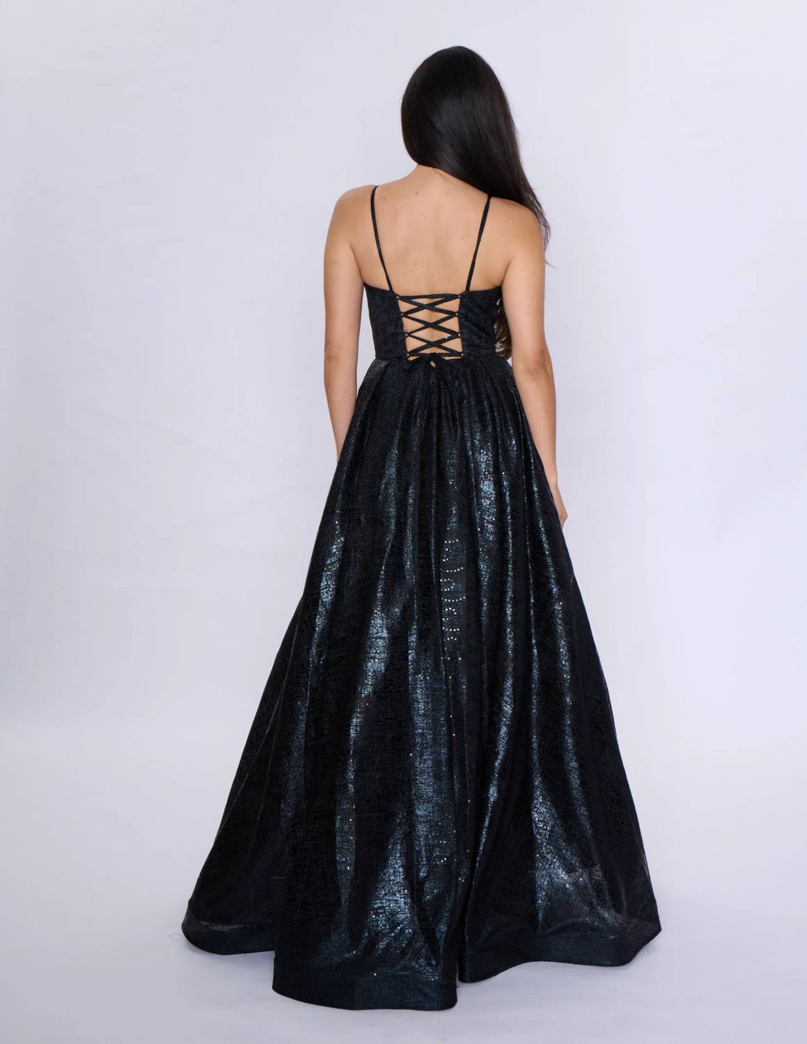 Metallic Ball Gown Prom Dress