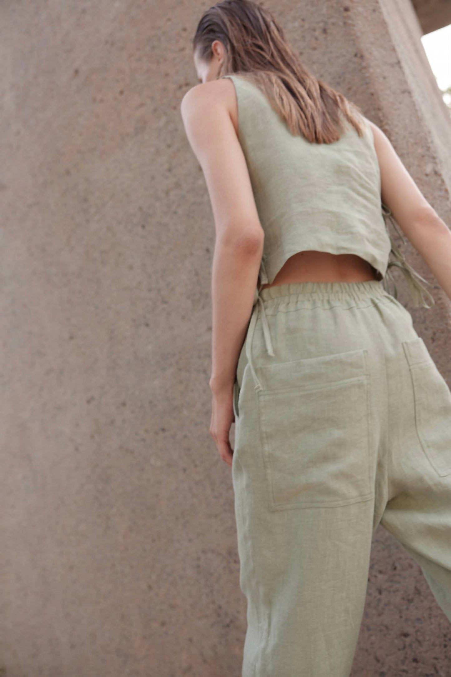 Devi Linen High Waist Pants
