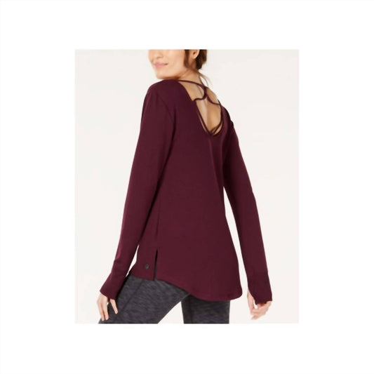 Drop-shoulder Pleated-back Long-sleeve Top