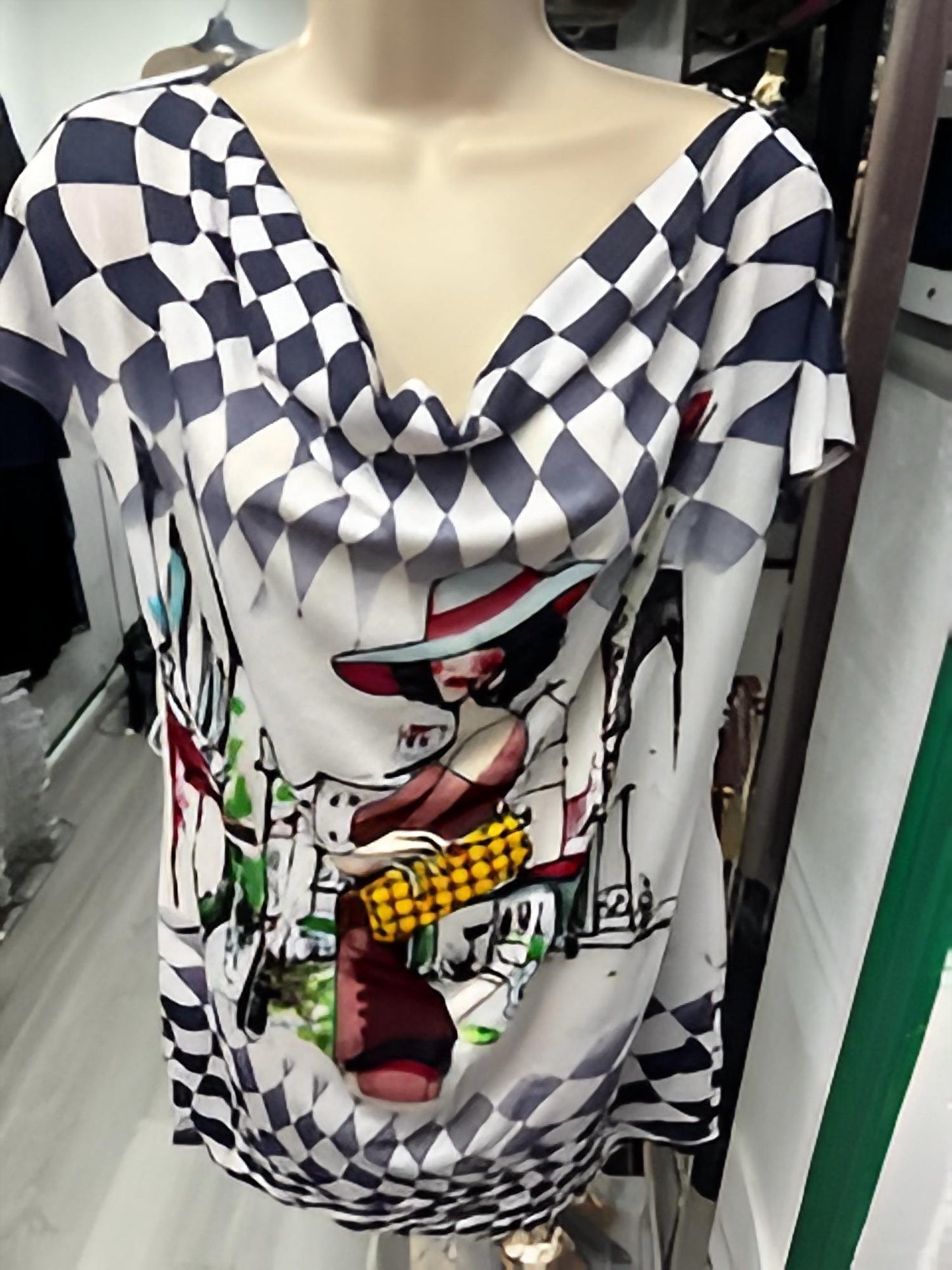 Women's Belted Cowl Neck Tunic Top