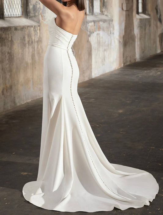 Sloane Stretch Crepe Fit And Flare Wedding Dress