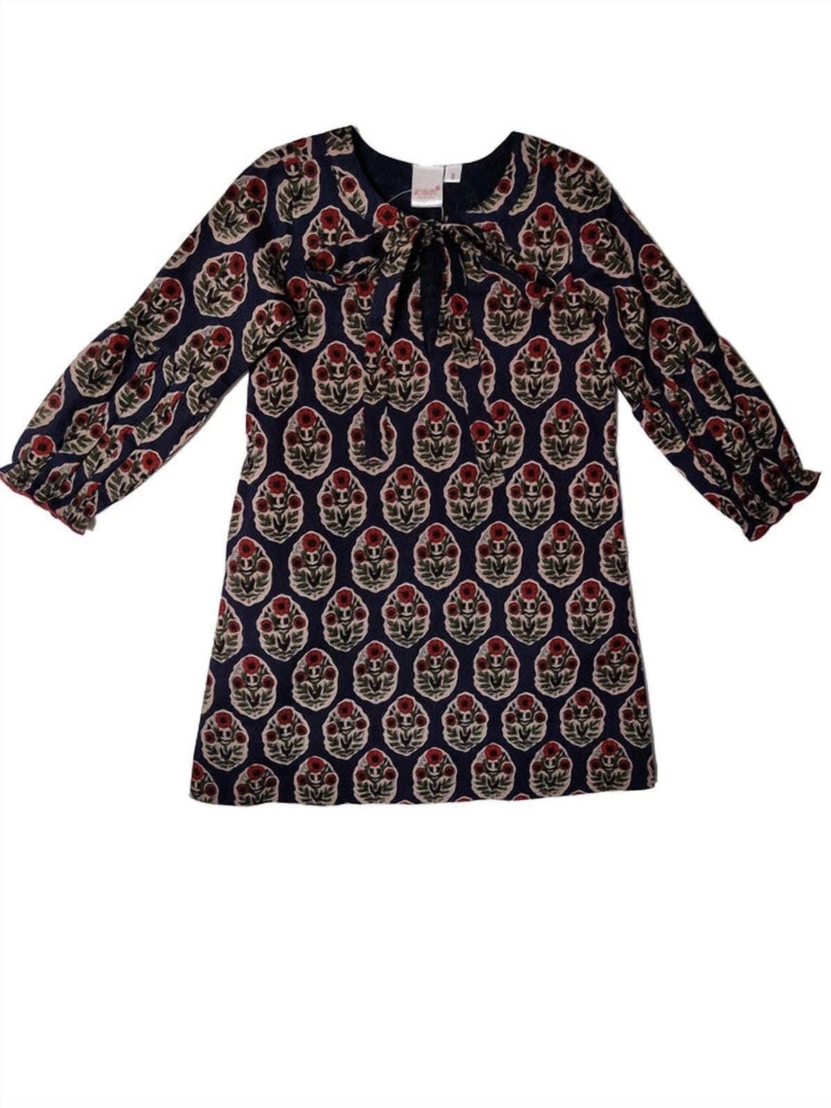 Girl's Floral Print Full Sleeves Dress