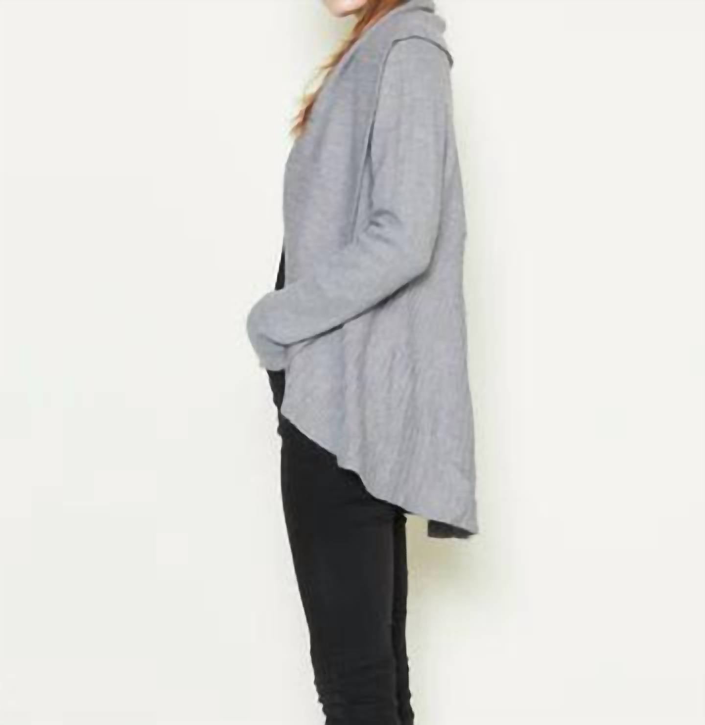 Heather Pleats Shawl Cardigan