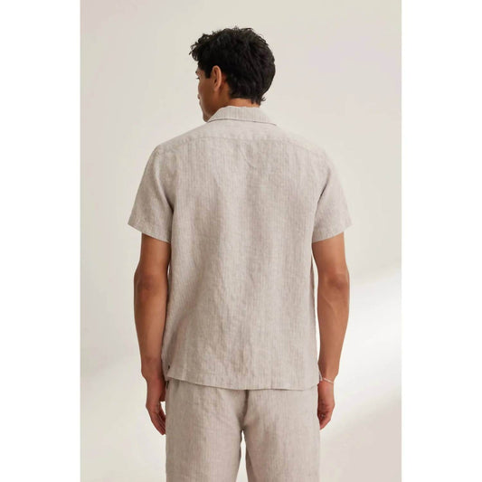 Velvet Men - Julius Linen Stripe Button Up Shirt - Rack Hunt -