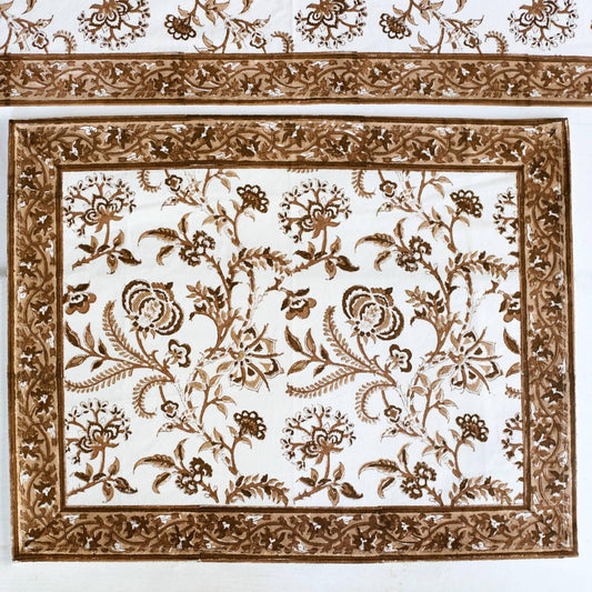 Pacific & Rose Textiles - Lilibet Mocha Placemats — Set Of Four - Rack Hunt