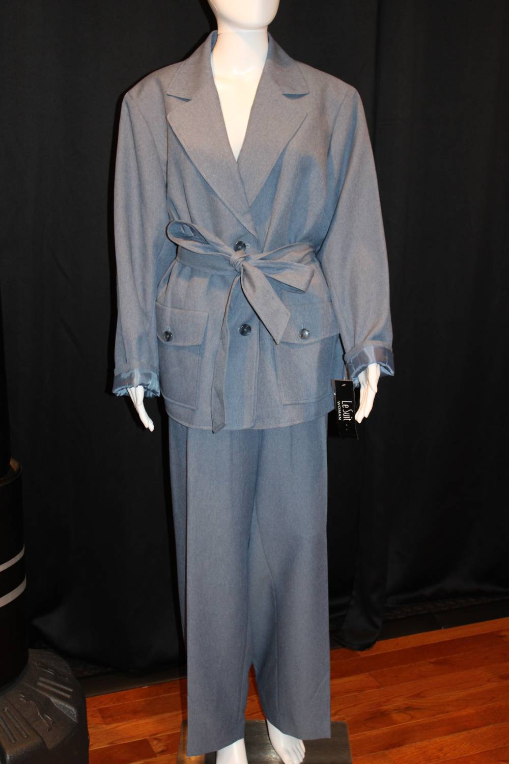 Belted Safari Jacket Pantsuit Set - Plus