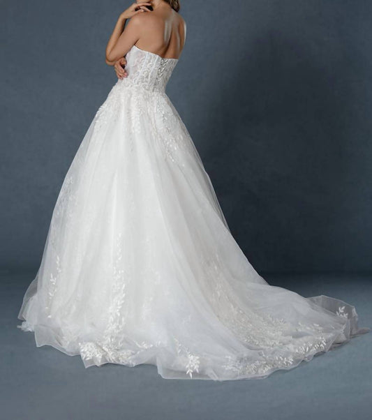 Long Corset Bridal Lace Wedding Dress