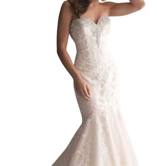Allure Bridals - Swarovski Crystal Embellished Fit and Flare Gown - Rack Hunt