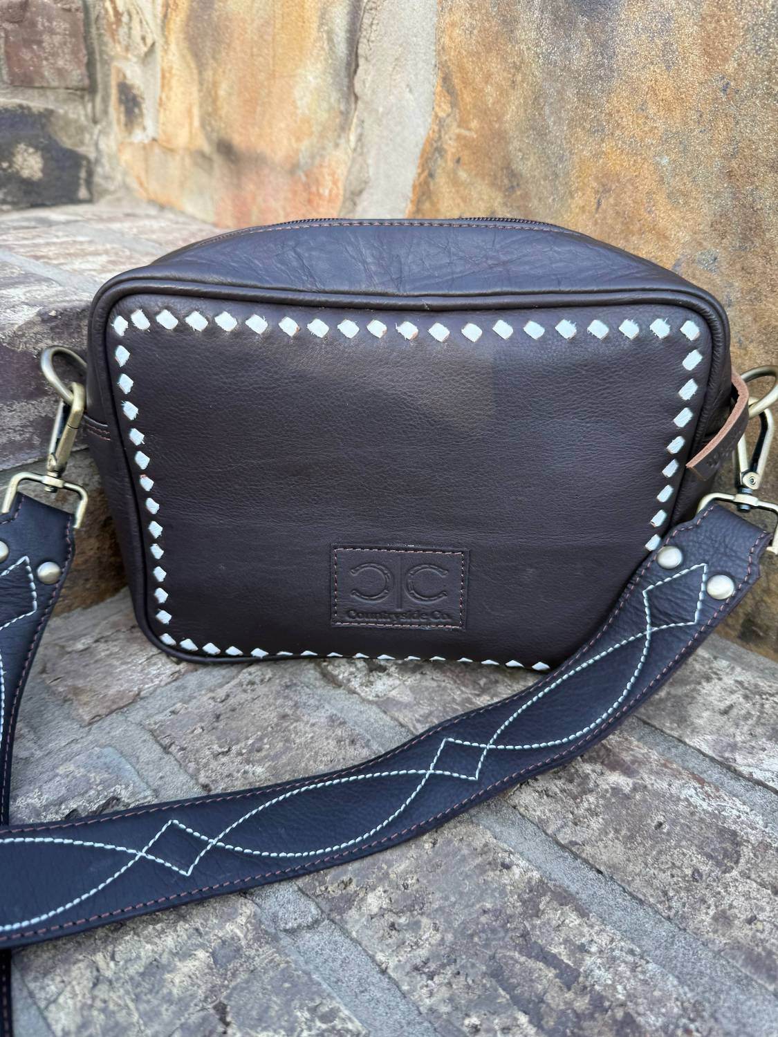 Texas Western Cowhide Bags & More - Women's Countryside Co Boot Stitch Western Cowgirl Shoulder Bag Purse - Rack Hunt -