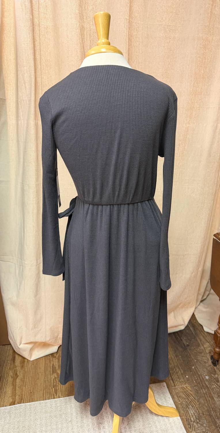 Women's V Neck Wrap Knit Dress