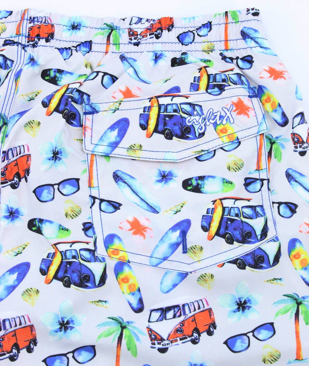 Surf City Print Swim Trunks