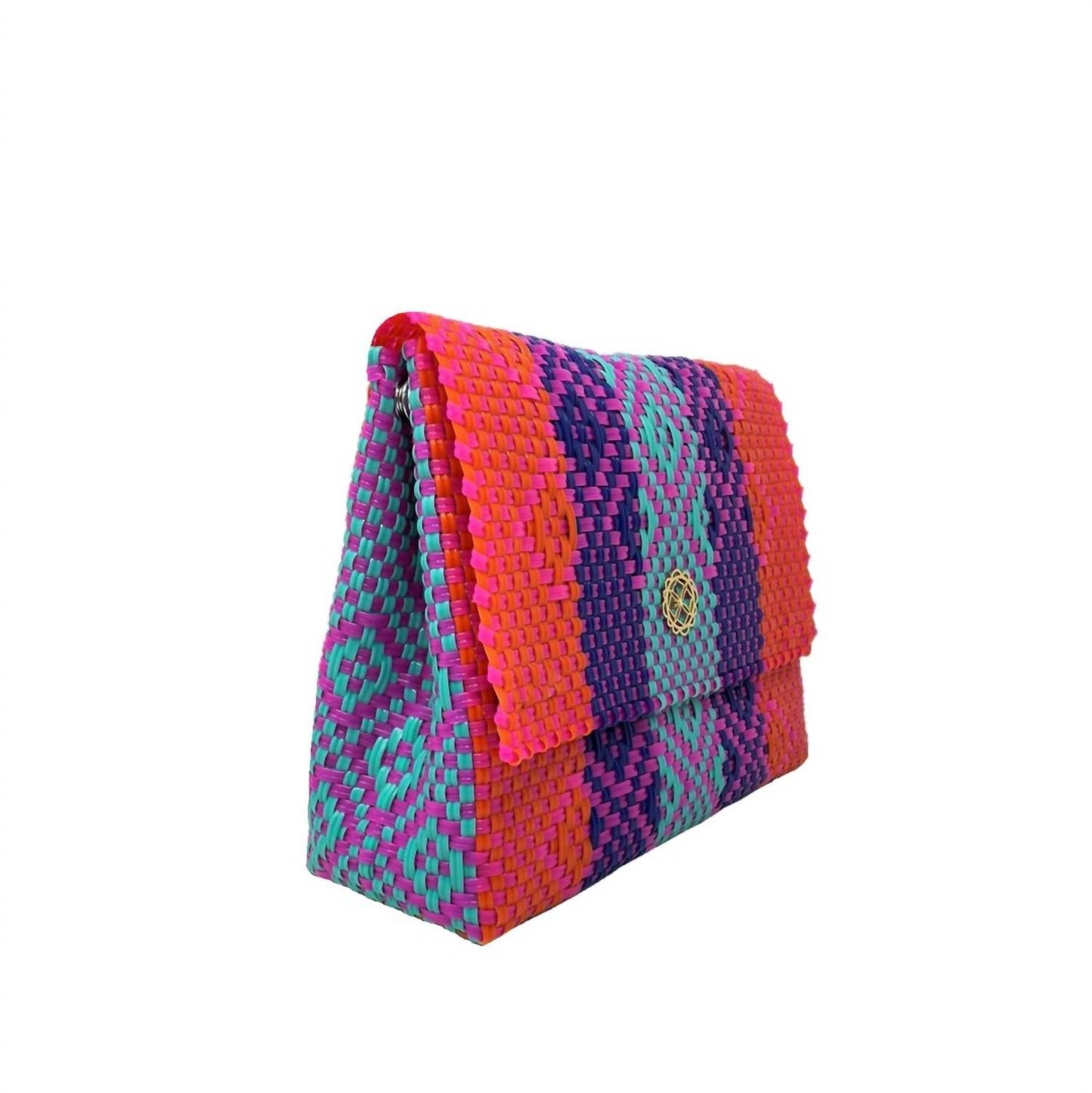 Women's Colorful Woven Long Braided Strap Crossbody Bag