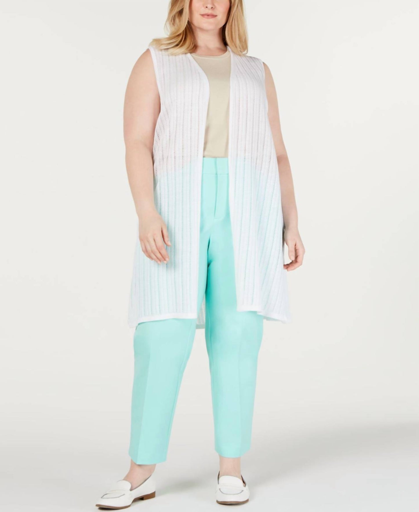 Pointelle Sweater Vest - Plus