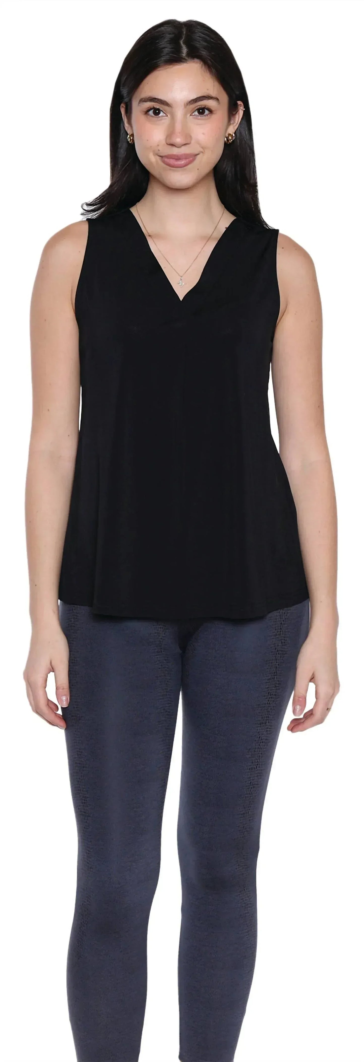 Papa Fashions - Sleeveless V-Neck Loose Fit Top - Rack Hunt