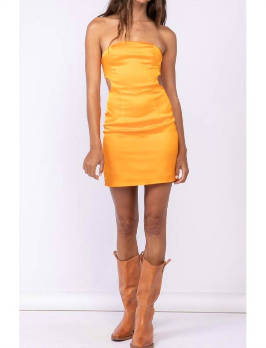 Cason Couture - The Lyla Satin Strapless Cutout Ruched Mini Dress - Rack Hunt -