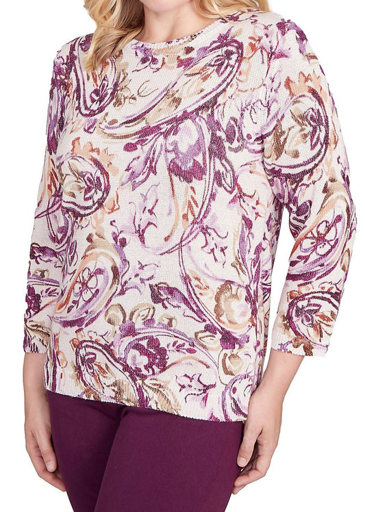 Missy Paisley Shimmer Sweater