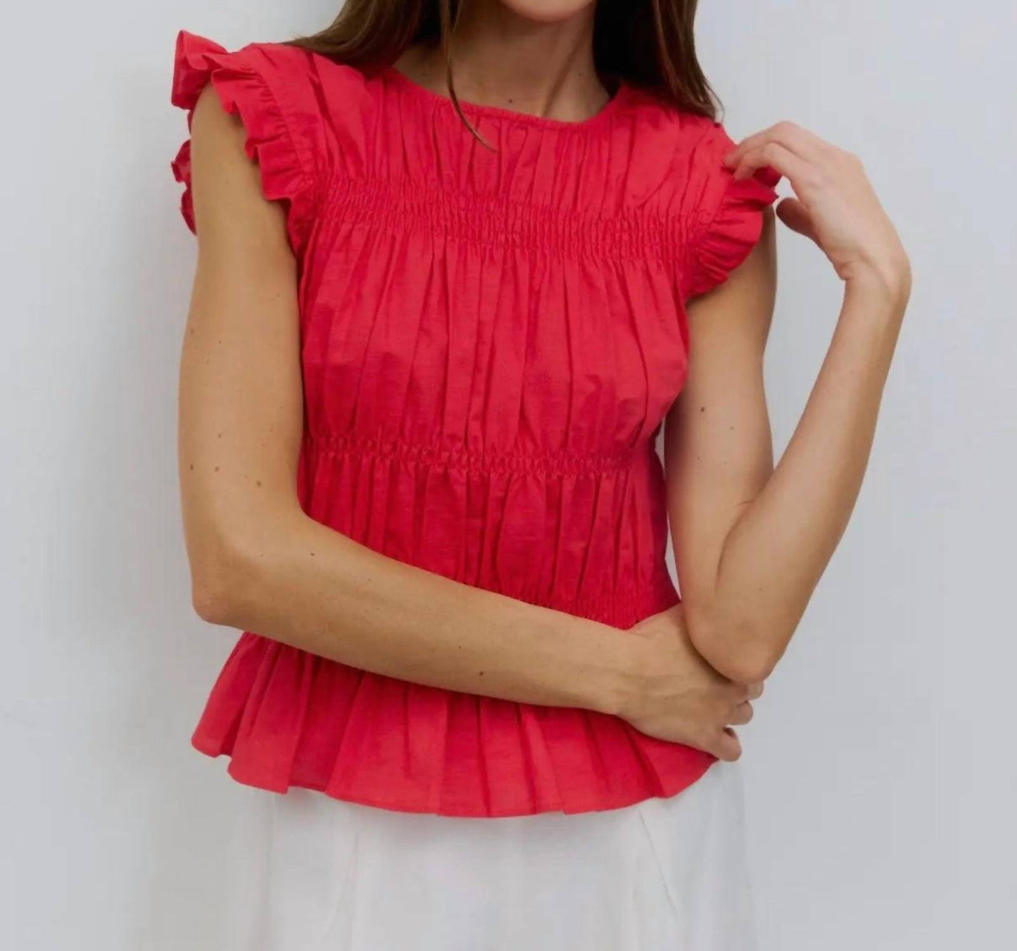 Jane Smocked Ruffle Top