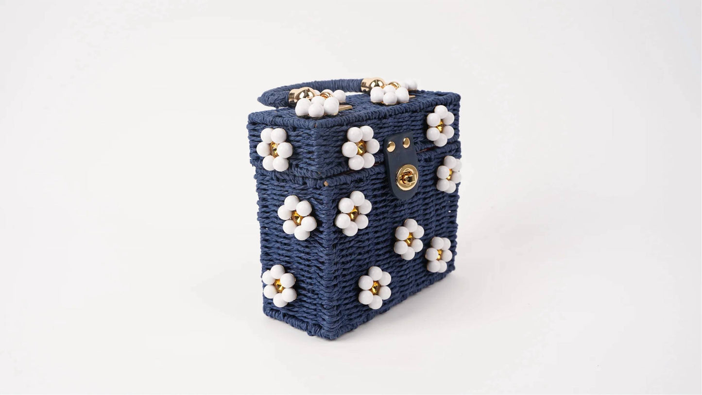 Women's Wicker Bucket Flower Bag