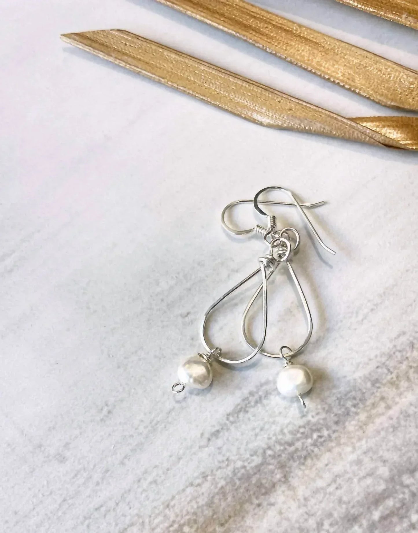 Quinn Sharp Jewelry - Small Teardrop Freshwater Pearl Earrings - Rack Hunt